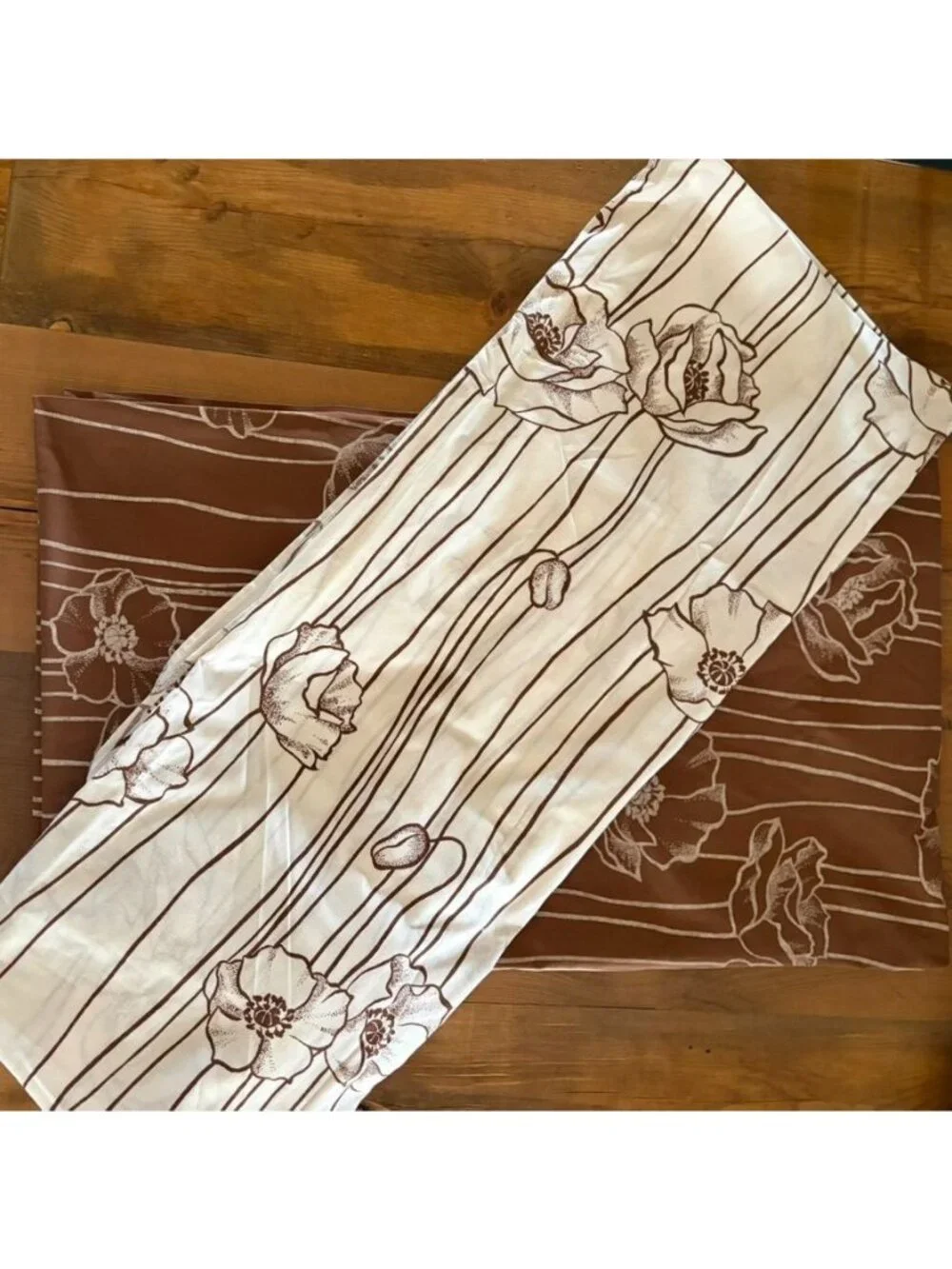 Lady Pepperell 1970s Mod Floral Twin Set Flat Fitted Sheet & Pillowcases Percale